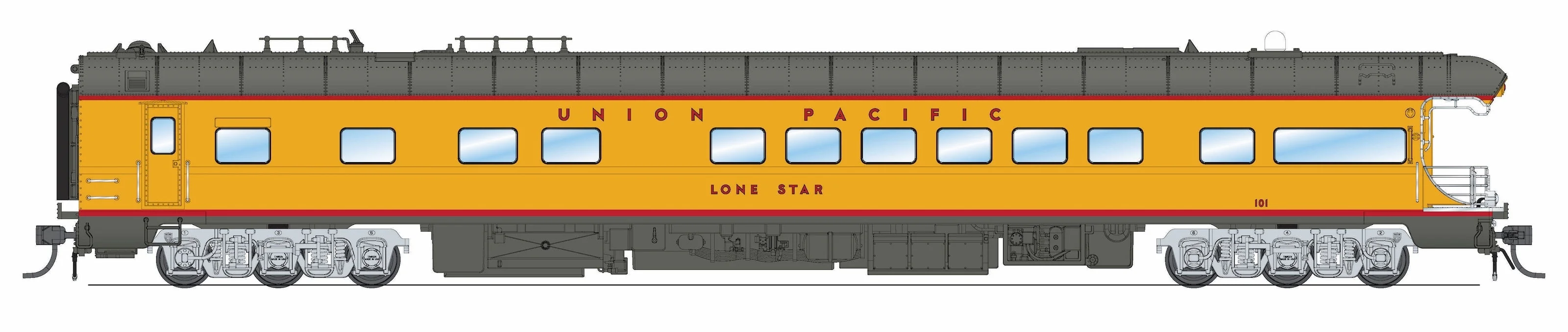 Broadway Limited 9590 HO UP Union Pacific Business Car w/ UP Shield on Rear #101 - Image 7
