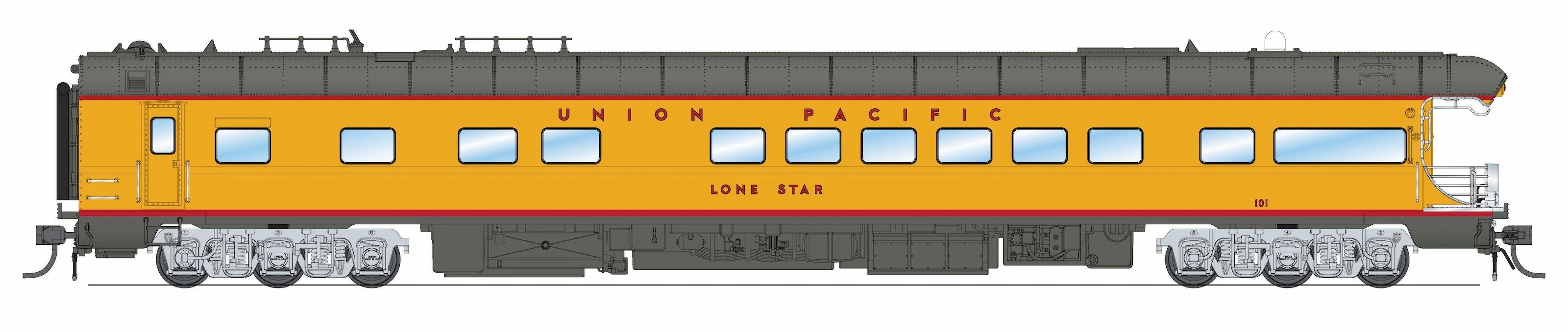 Broadway Limited 9593 HO UP UP Business Car with Blue "150 Years" Drumhead #101 - Image 8