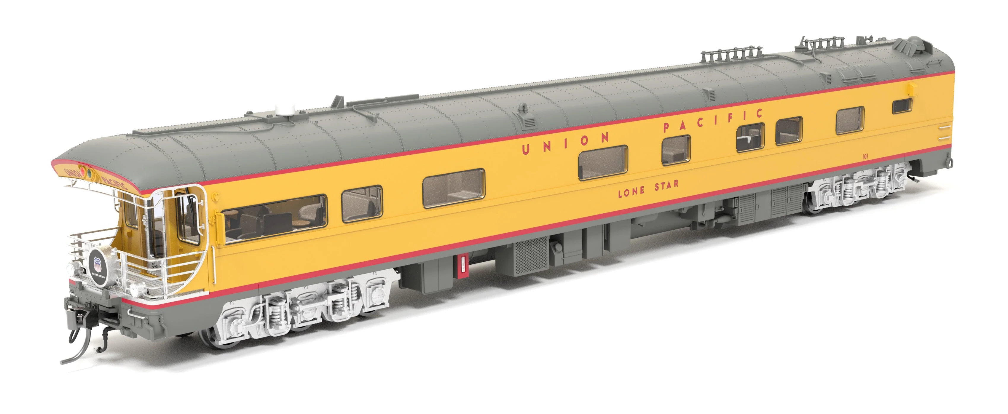 Broadway Limited 9595 HO UP UP Business Car with Building America Drumhead #101