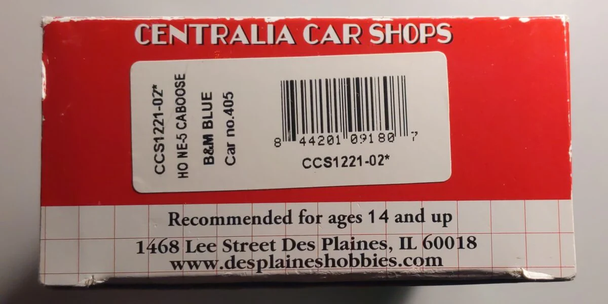 Centralia Car Shops CCS1221-02 HO Scale Boston & Maine NE-5 Caboose #405 LN/Box - Image 2
