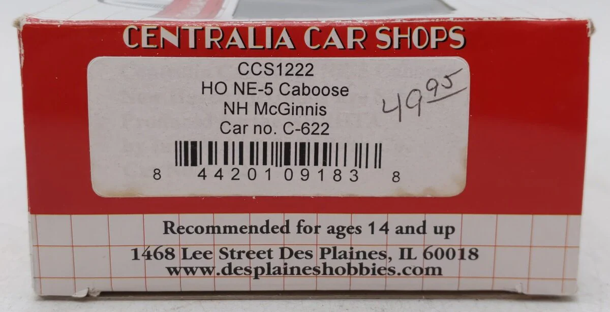 Centralia Car Shops CCS1222 HO New Haven NE-5 Caboose #C-622 EX/Box - Image 8