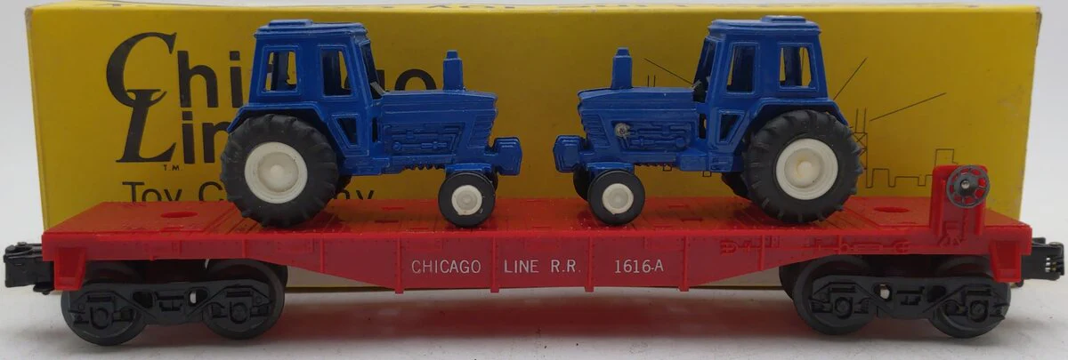 Chicago Toy Line #1616A O Chicago Line RR Tractor Transport W/ 2 Tractors LN/Box