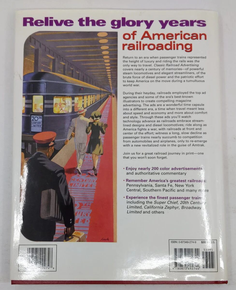 Classic Railroad Advertising Hardcover Book By Tad Burness VG - Image 2
