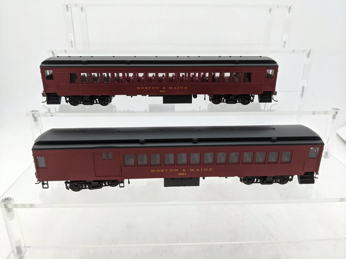Con-Cor 001-094068 HO Boston & Maine Paint Scheme Coach #862 & Combine Car #3661 EX/Box - Image 2