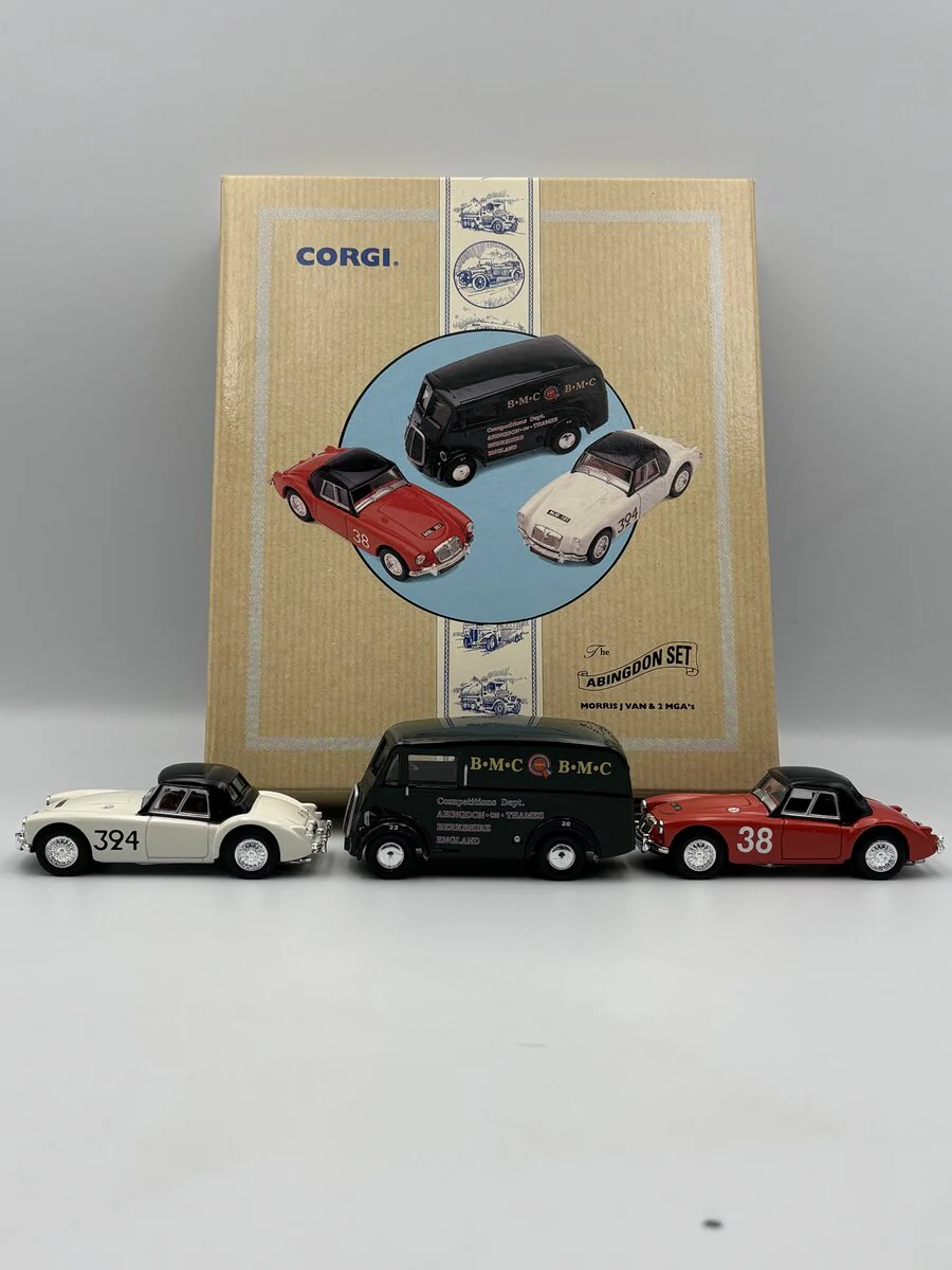 Corgi 97695 1:43 Morris J Van & 2 MGA's Die-Cast Cars (Box of 3)
