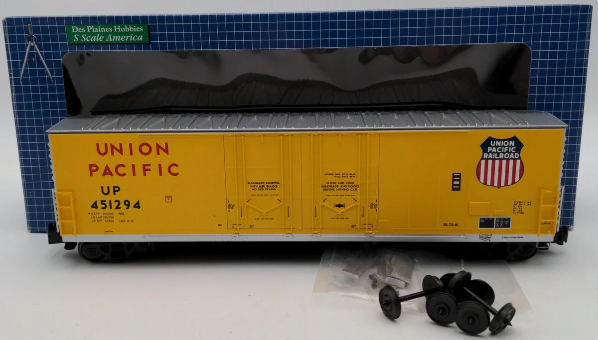 Des Plaines Hobbies SSA18012 S Scale Union Pacific Evans 53' RBL Boxcar #451294 EX/Box