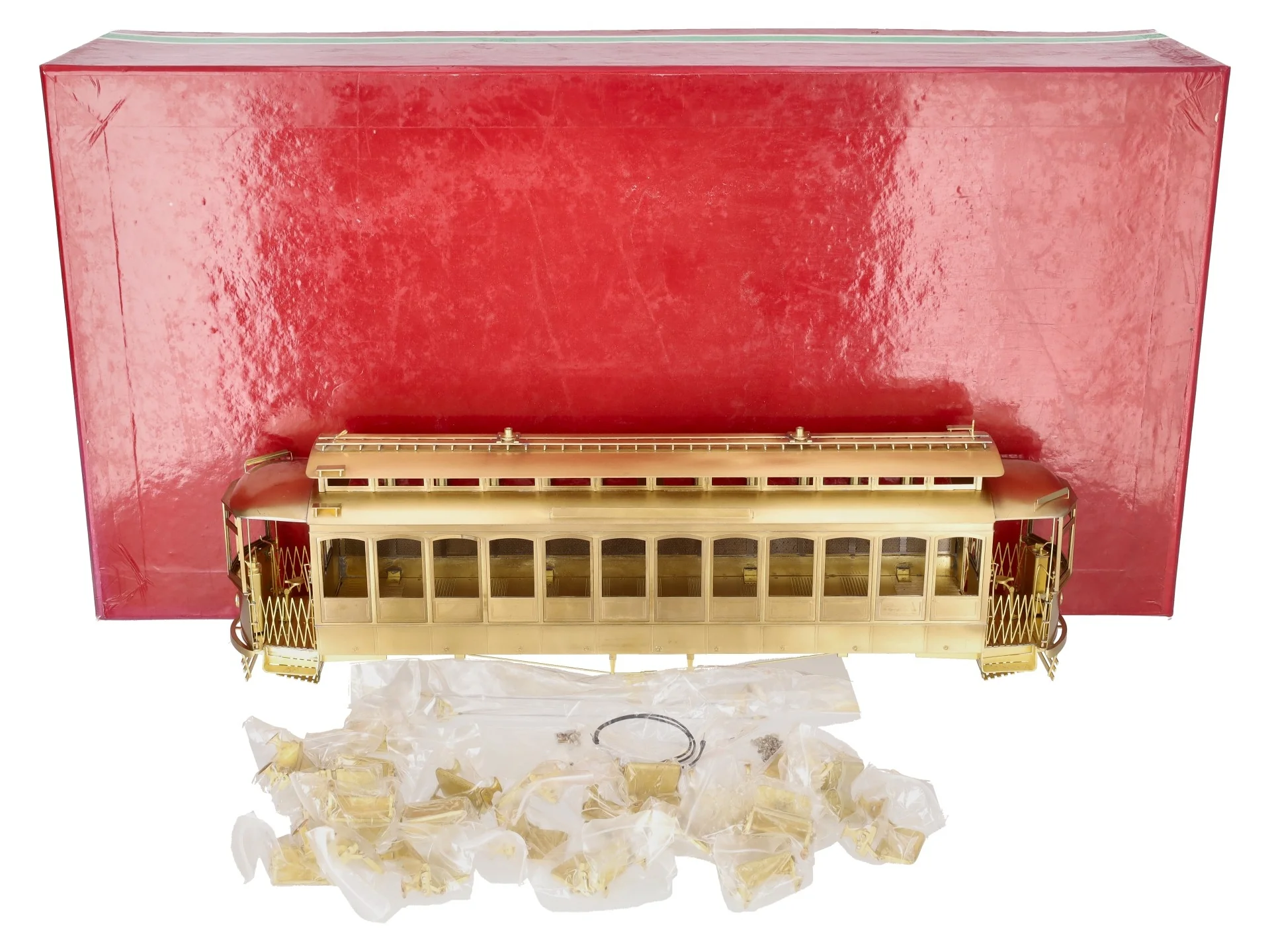 GHB International 1-1000 G Scale BRASS Old Tyme Brill Convertible Trolley LN/Box