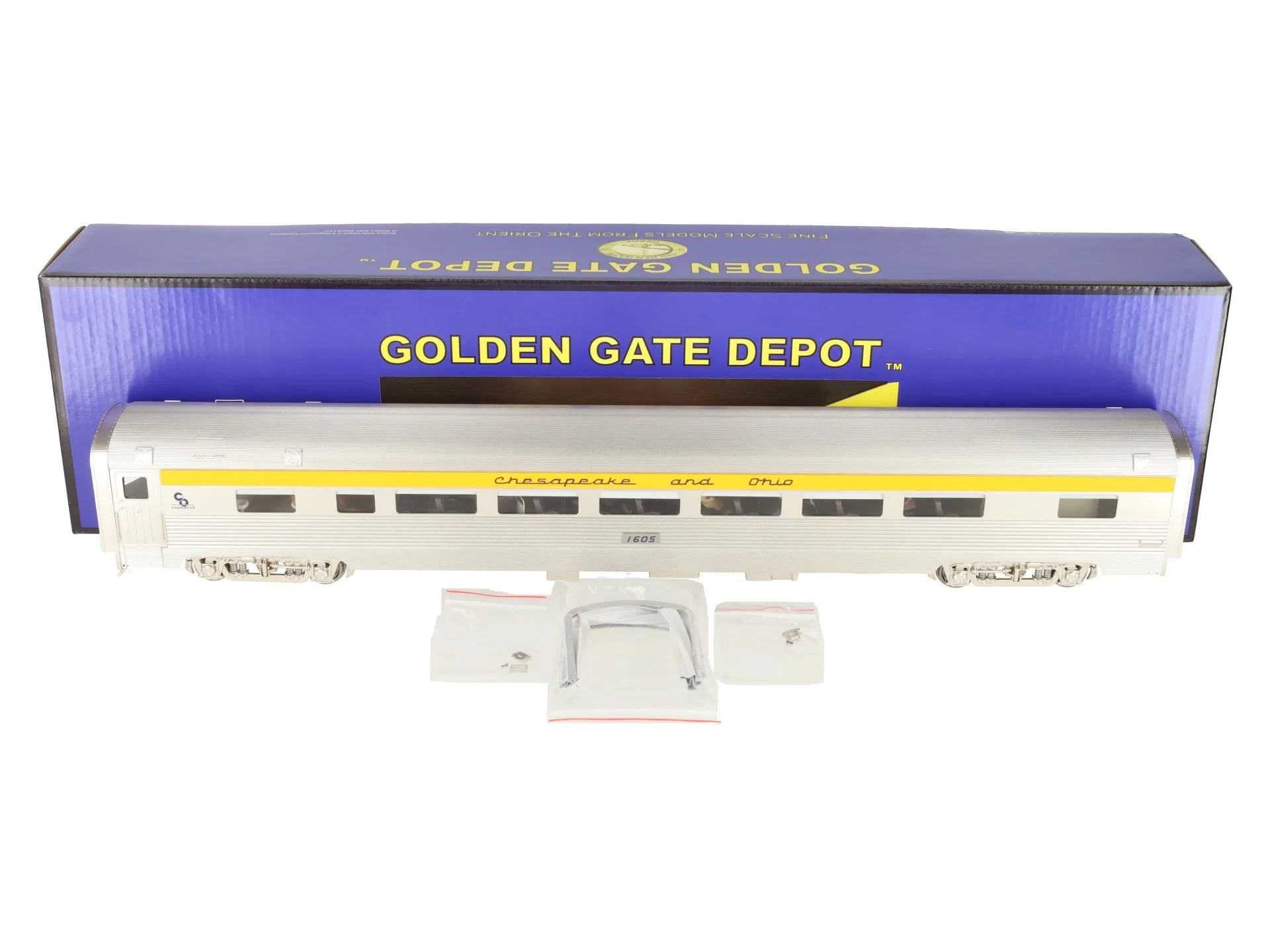 Golden Gate Depot O Chesapeake & Ohio Chessie Aluminum Coach Car #1605 (2-Rail) LN/Box