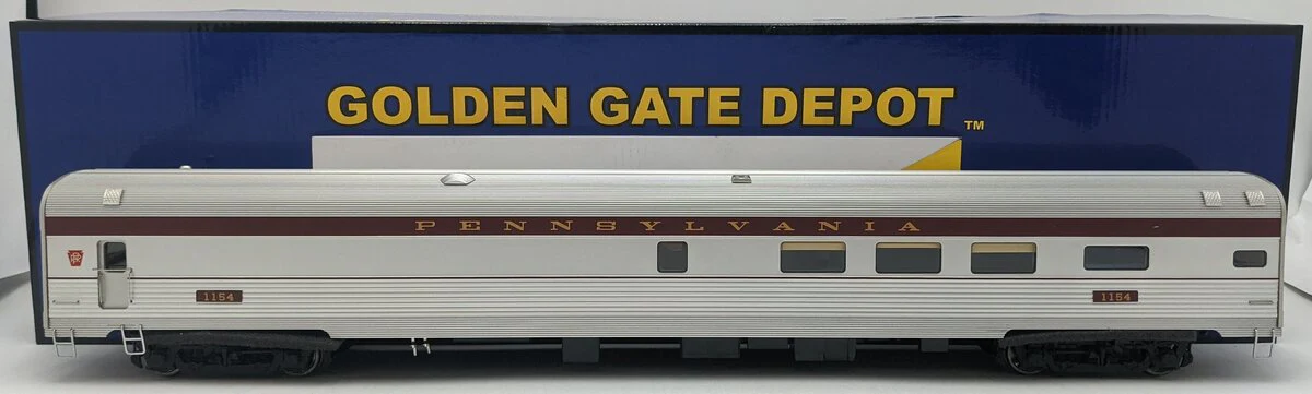Golden Gate Depot O PRR "Congressional Ltd" Aluminum Coffee Car #1154 (2-Rail) VG/Box