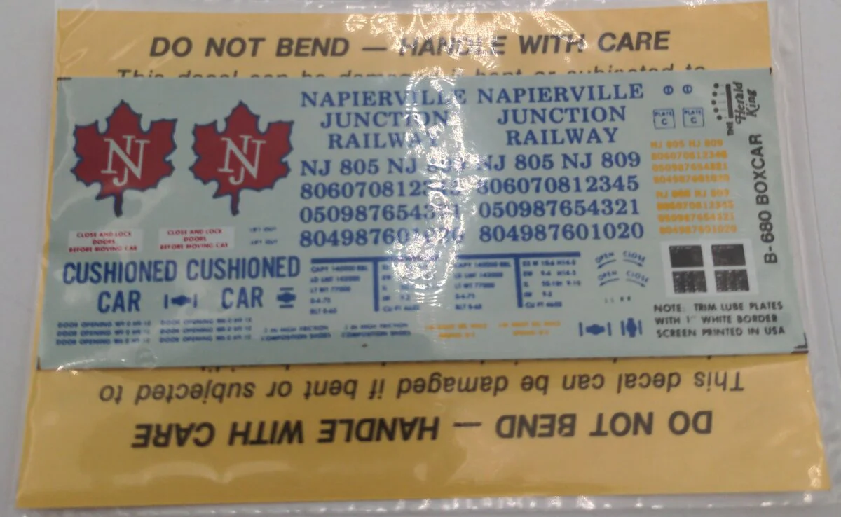Herald King B-680 Napierville Junction Railway Decal