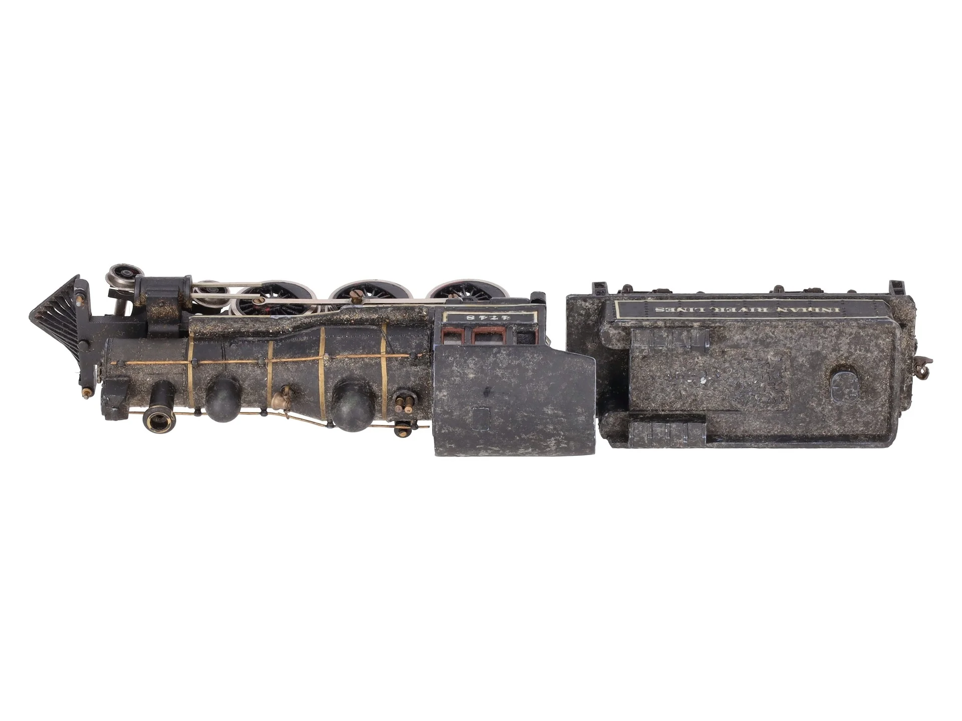 HO BRASS Custom Indian River Lines 4-6-0 Steam Locomotive & Tender #4748 VG - Image 10