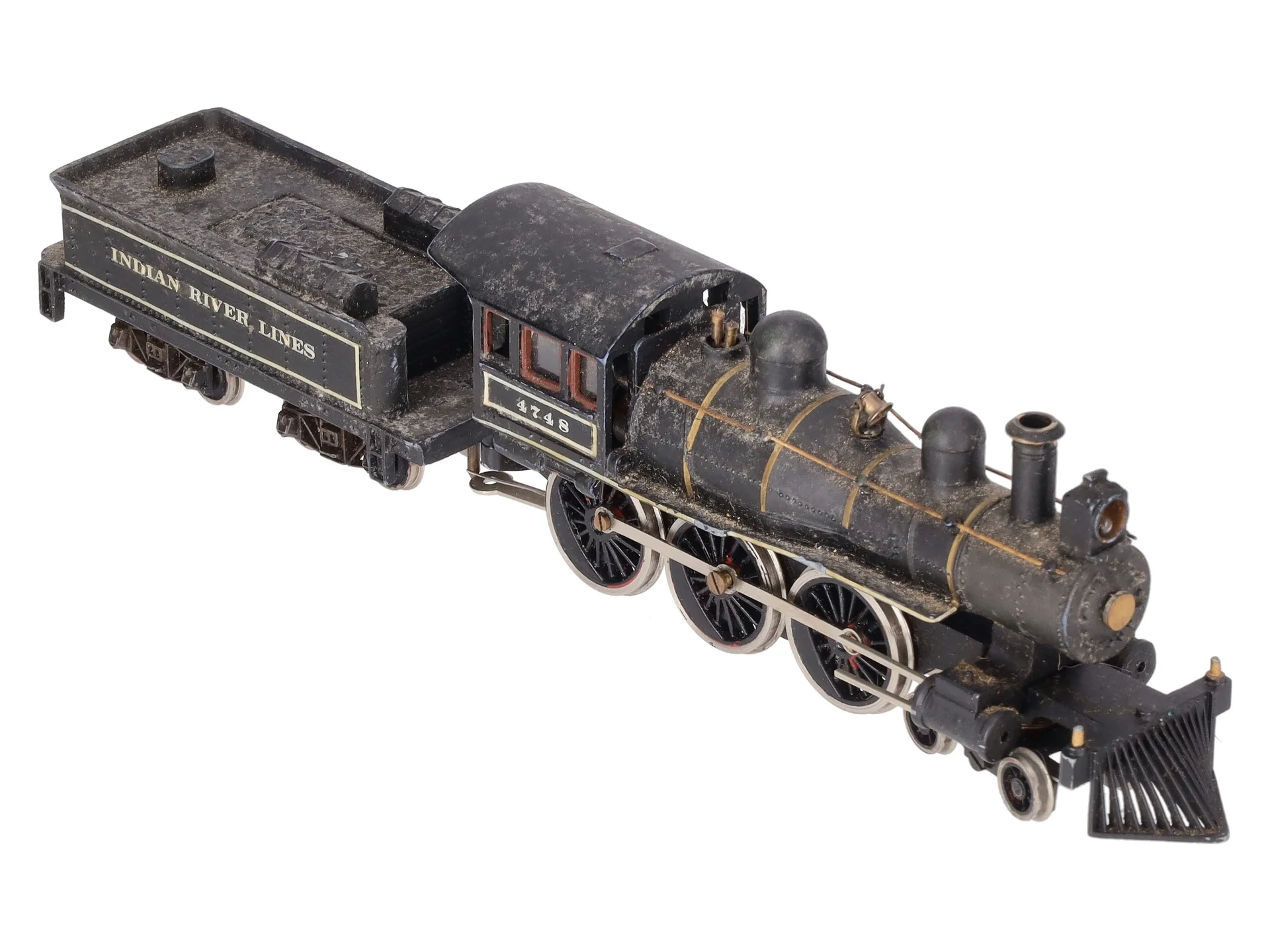 HO BRASS Custom Indian River Lines 4-6-0 Steam Locomotive & Tender #4748 VG - Image 6