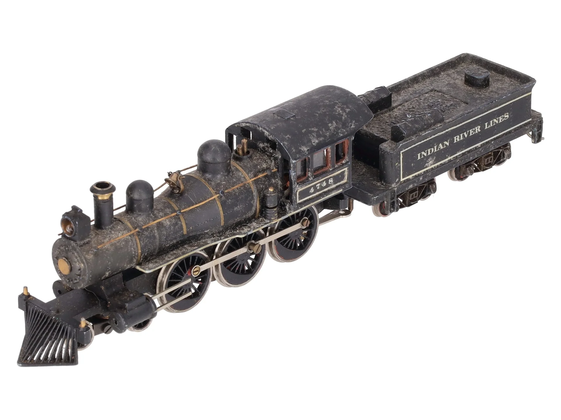 HO BRASS Custom Indian River Lines 4-6-0 Steam Locomotive & Tender #4748 VG - Image 8