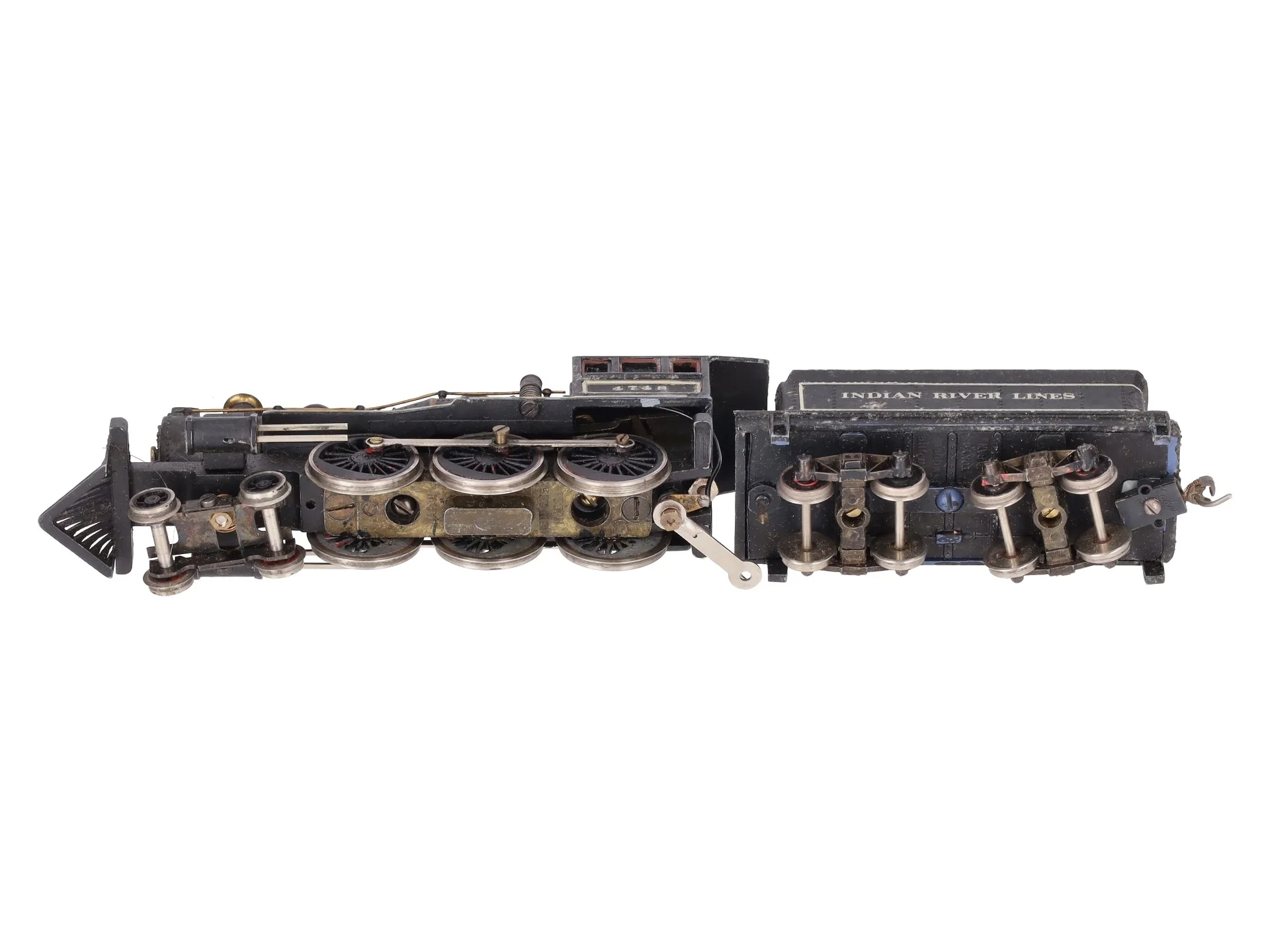 HO BRASS Custom Indian River Lines 4-6-0 Steam Locomotive & Tender #4748 VG - Image 9
