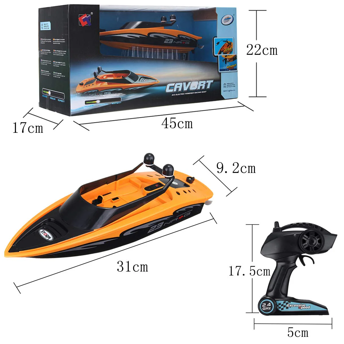 Imex MIC1435O RC Orange Cavort Racing Boat - Image 5