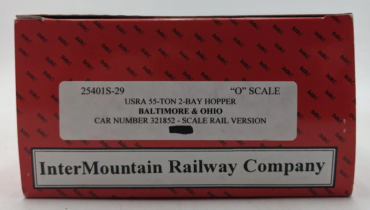 InterMountain 25401S-29 O B&O USRA 55-Ton 2-Bay Hopper #321852 (2-Rail) NIB - Image 2