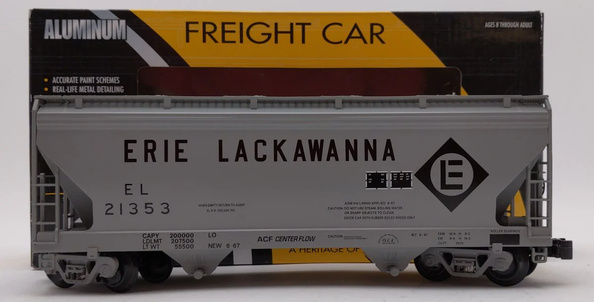 K-Line 6-22155 O Gauge Erie Lackawanna 2-Bay Hopper Car #21353 LN/Box