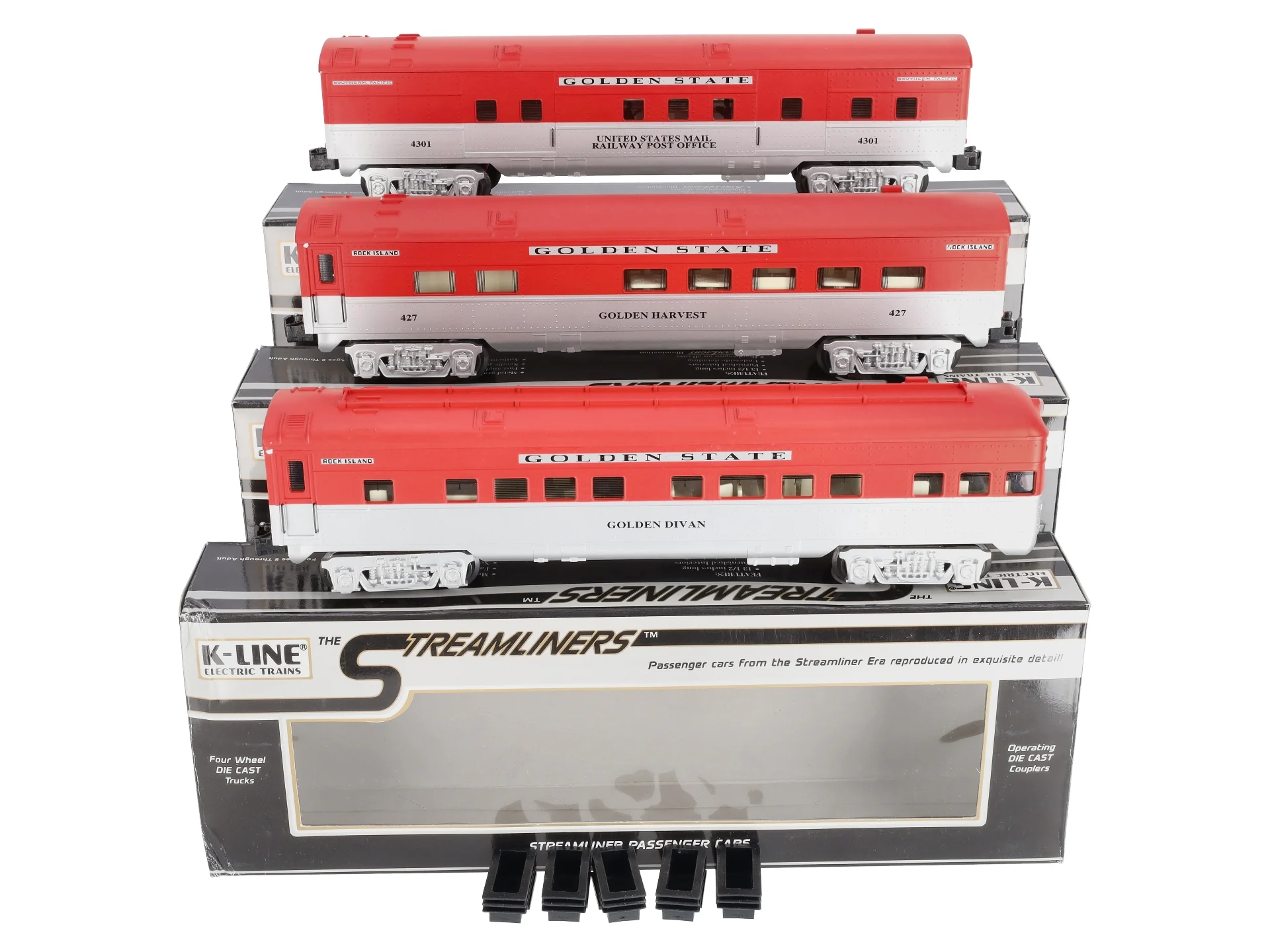 K-Line K4532E O Golden State Streamliner Passenger Cars (Set of 3) NIB