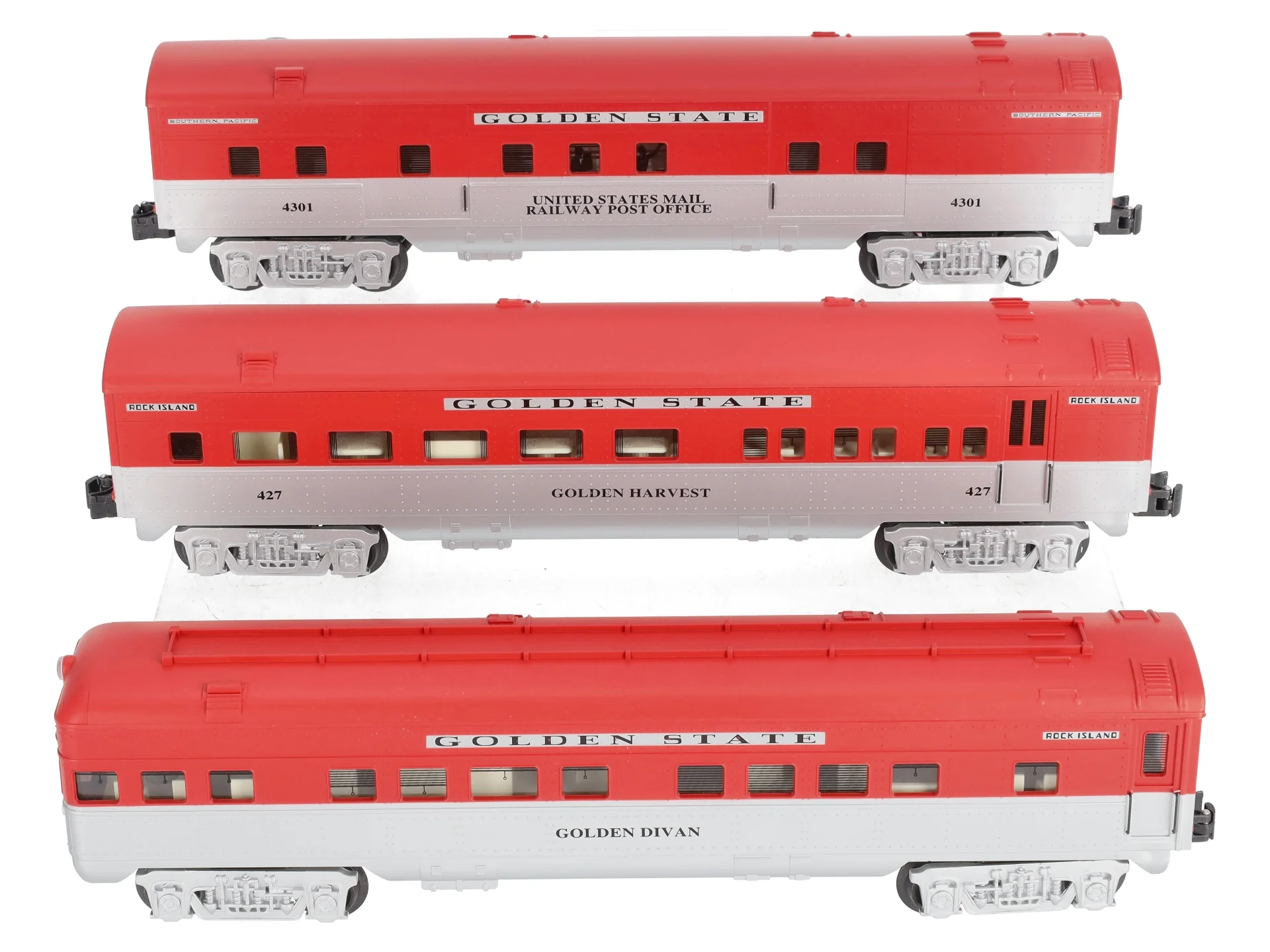 K-Line K4532E O Golden State Streamliner Passenger Cars (Set of 3) NIB - Image 2
