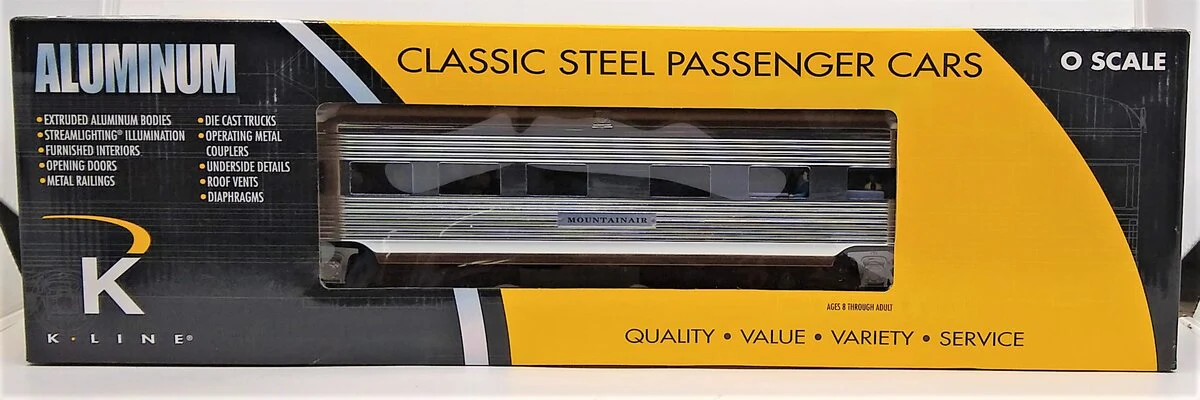 K-Line K4630-30053 O Gauge AT&SF "Mountainair" 18" Aluminum Business Car LN/Box