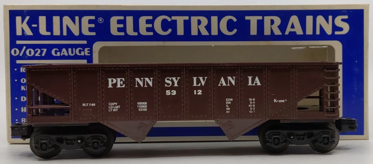 K-Line K5312 O Gauge Pennsylvania 2-Bay Hopper Car EX/Box