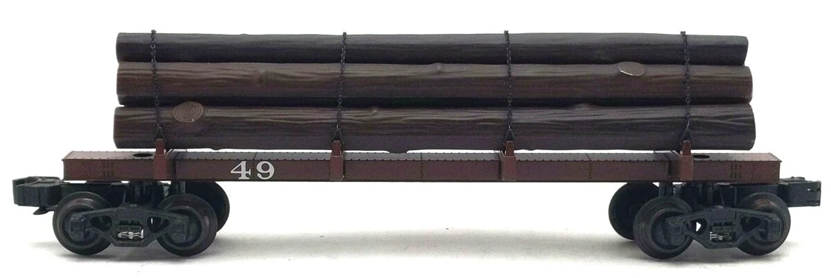 K-Line K663-8013 O Gauge Die Cast Skeleton Car w/ Logs #49 EX/Box - Image 4