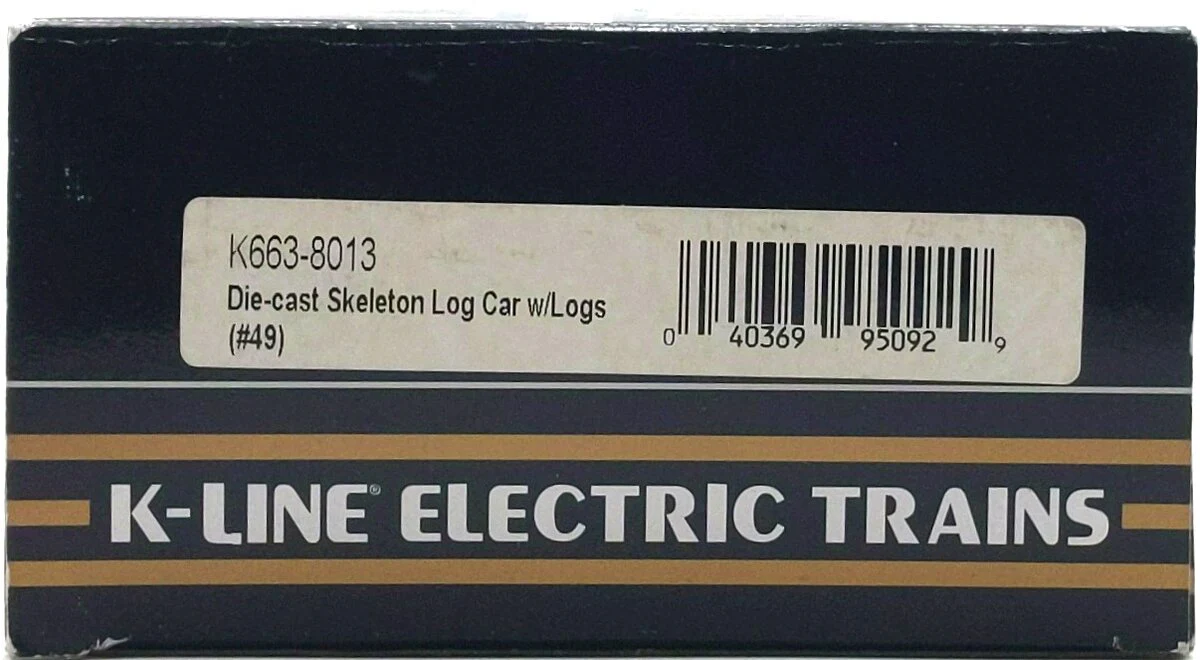 K-Line K663-8013 O Gauge Die Cast Skeleton Car w/ Logs #49 EX/Box - Image 8