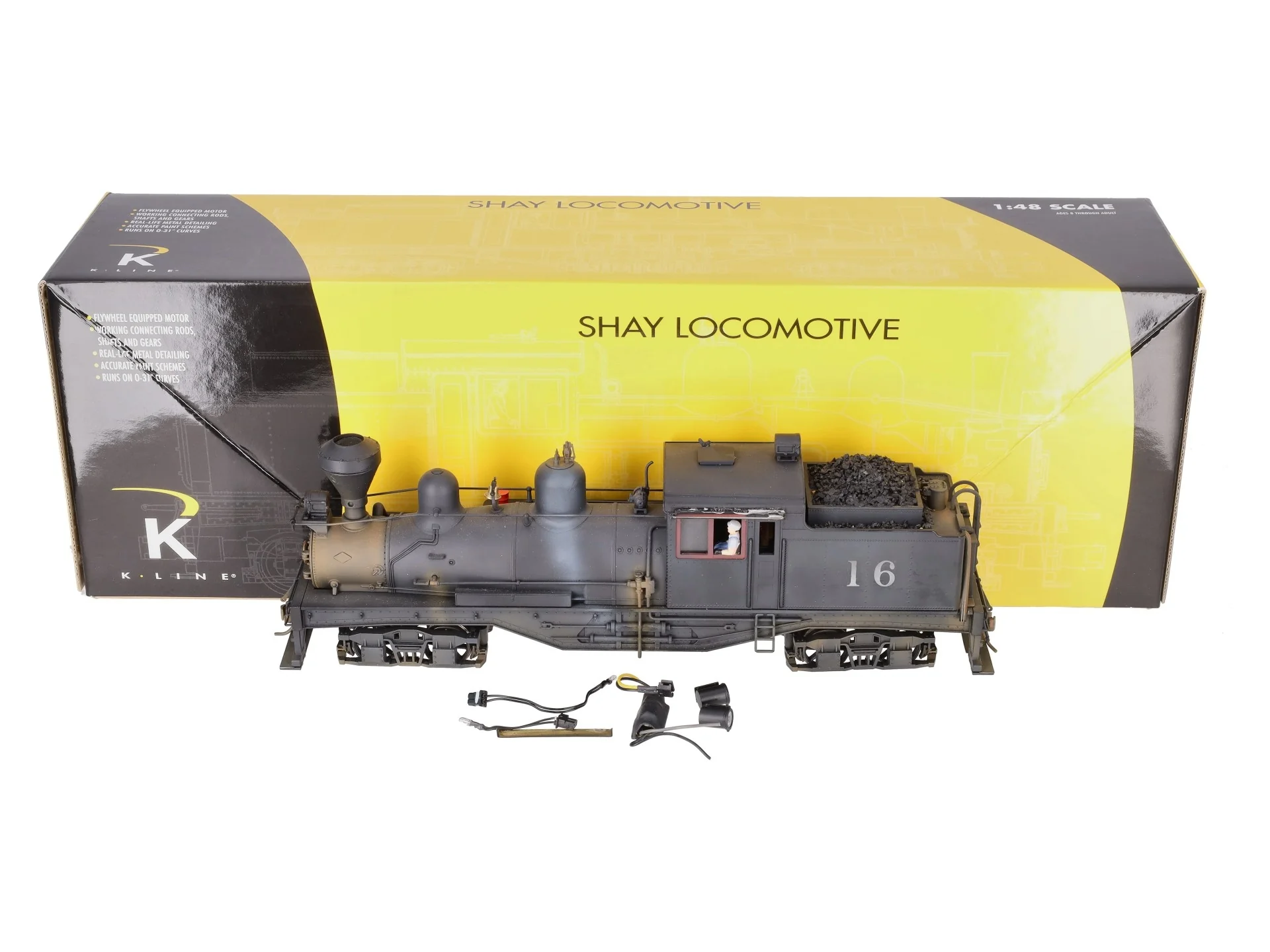 K-Line KS3400-0001 O Scale Customized Shay Locomotive #16 (2-Rail) - Painted/Box