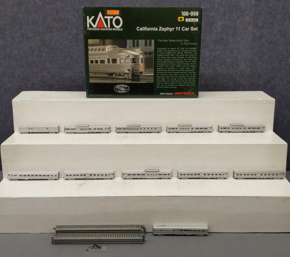 Kato 106-056 N Scale California Zephyr Diesel Train Set Custom EX/Box