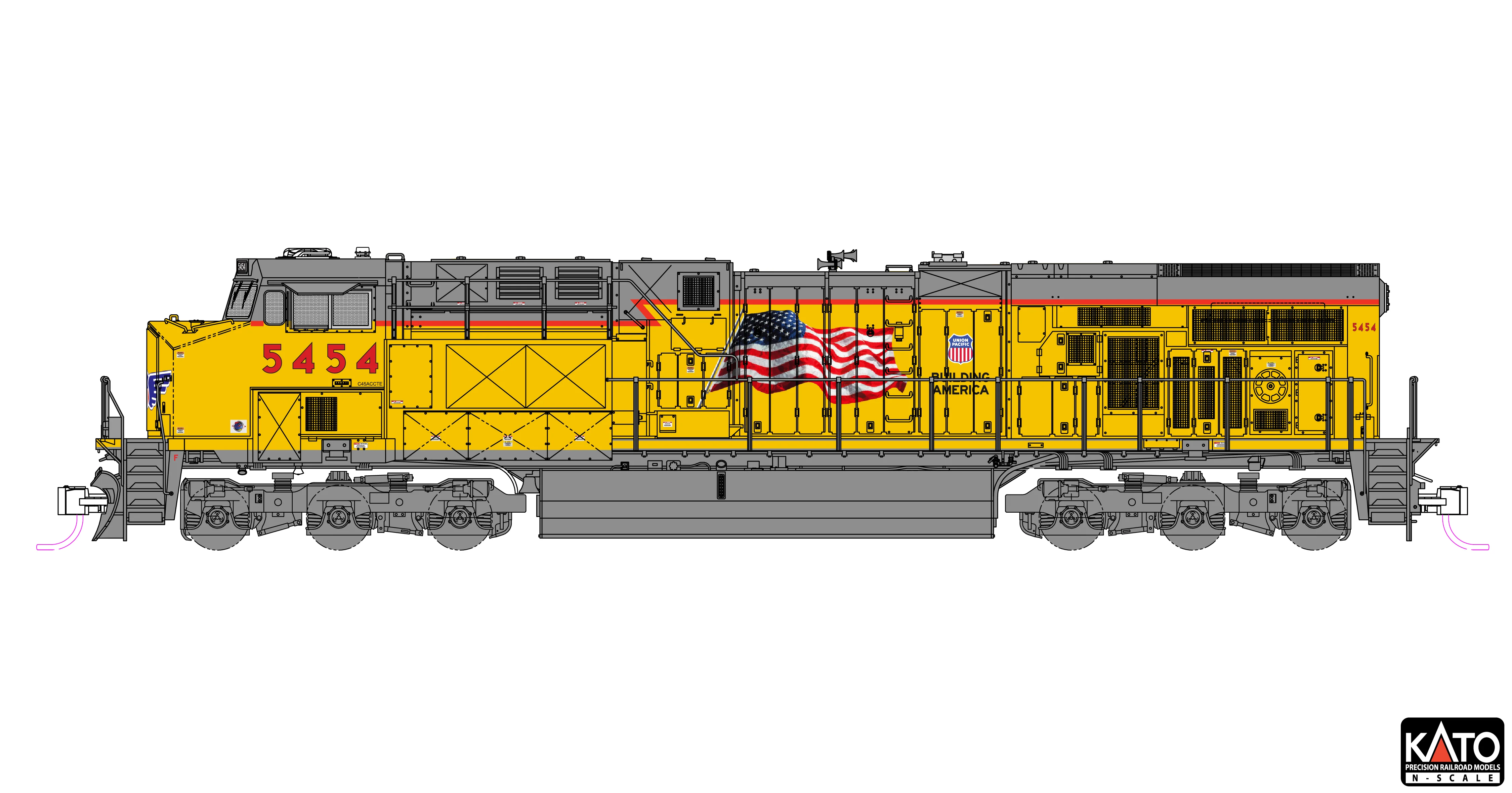 Kato 1768966 N Union Pacific GE ES44AC Diesel Locomotive #5454