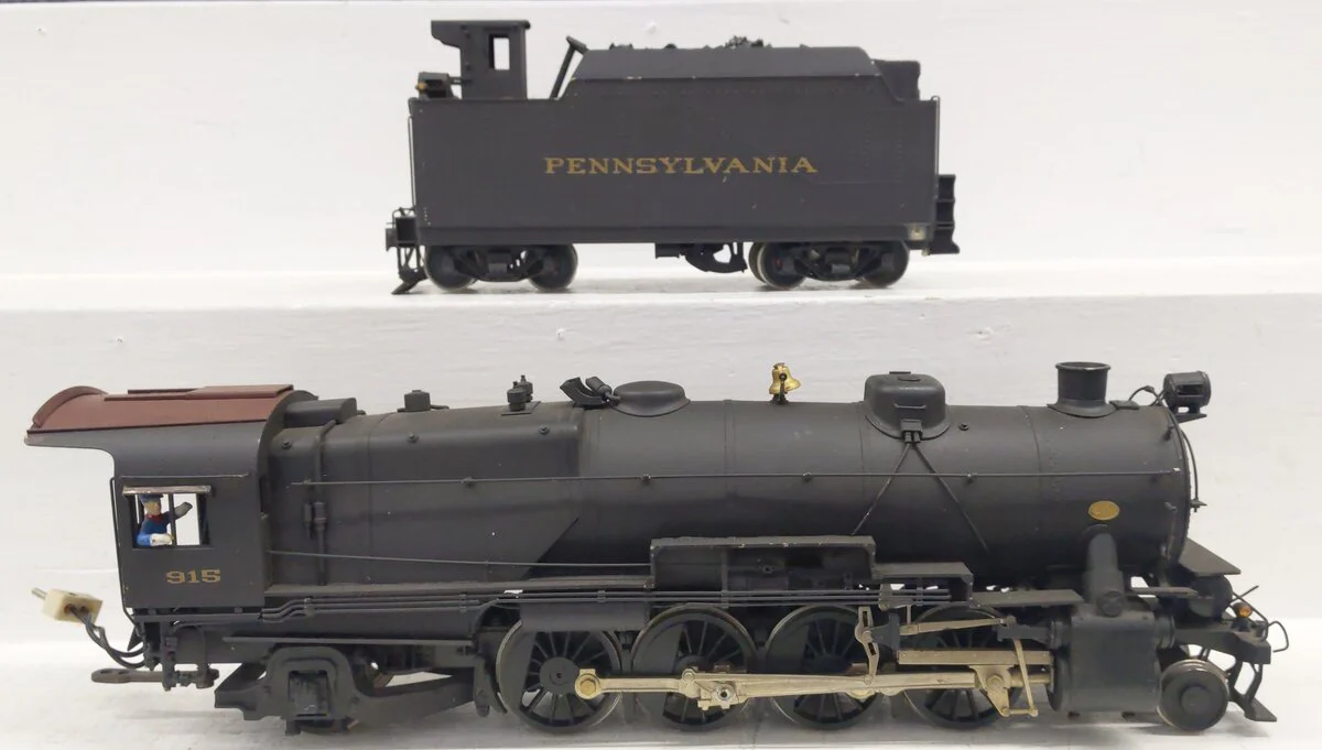 KTM Scale Mo. O Brass PRR 2-Rail 2-8-2 L-1 Steam Locomotive w/ Tender- Painted - Image 2