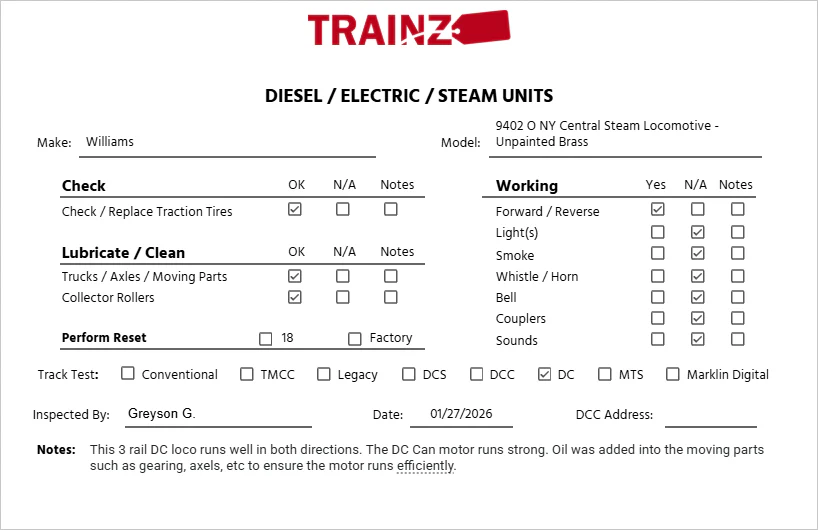 KTM Scale Models O BRASS NY Central J3a 4-6-4 Steam Locomotive - Unpainted EX - Image 11