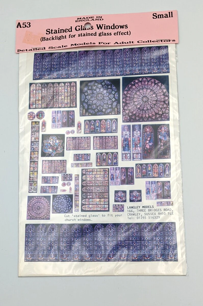 Langley Miniature Models A53 N Scale Small Stained Glass Windows