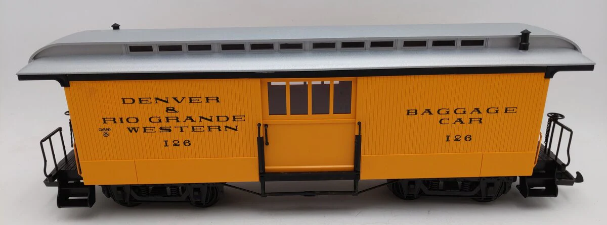 LGB 3084 G Scale D&RG Yellow & Silver Baggage Car #126 VG/Box - Image 2