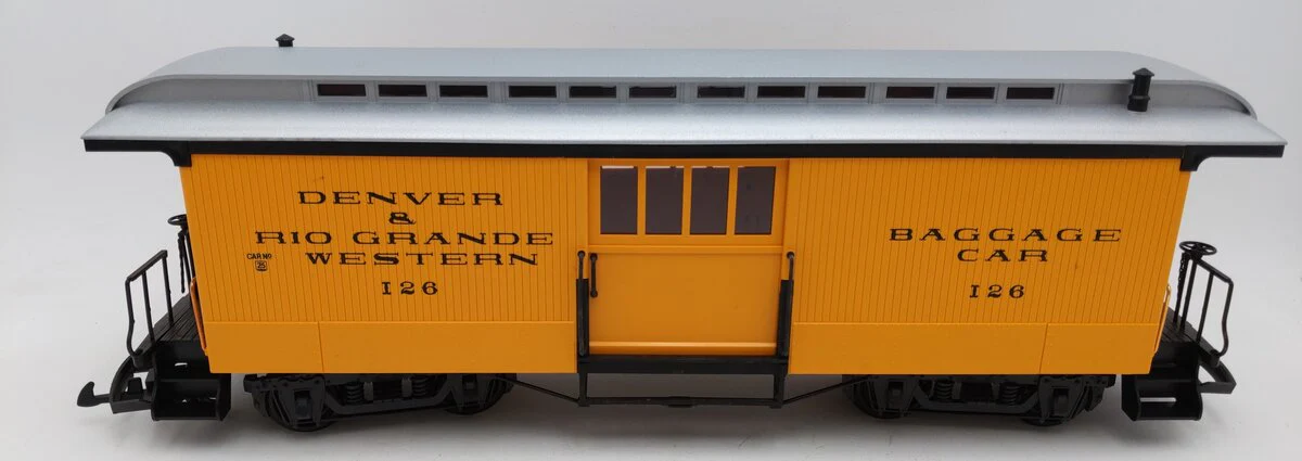 LGB 3084 G Scale D&RG Yellow & Silver Baggage Car #126 VG/Box - Image 3