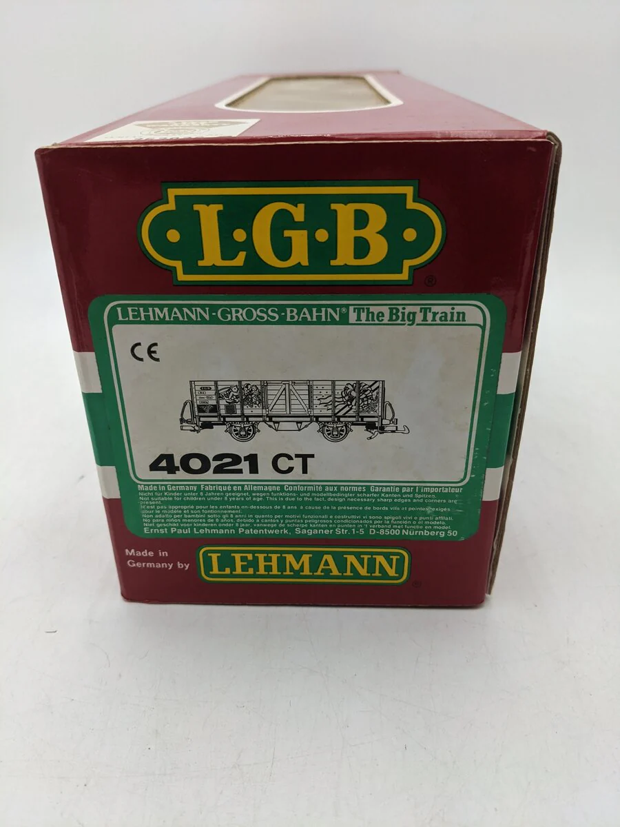 LGB 4021CT G "The Christmas Train" Gondola w/Blue Gift Box Load (Metal Wheels) EX/Box - Image 7