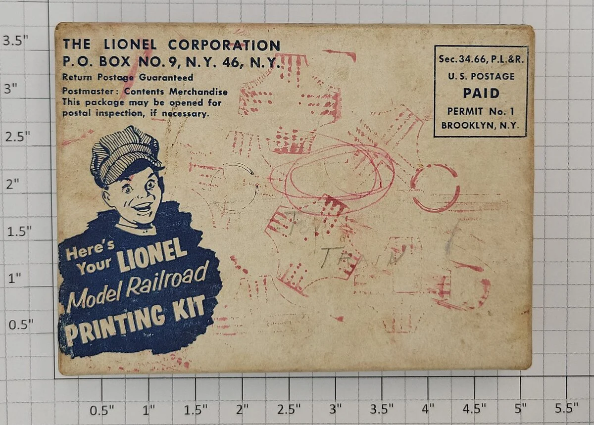 Lionel 1952-Kit O Gauge Track Layout Stamp Printing Kit Complete with Box