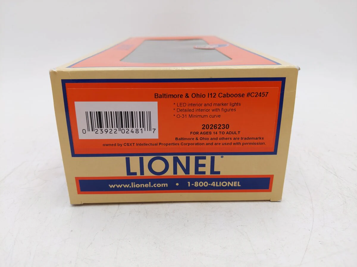 Lionel 2026230 O Scale B&O I12 Caboose #C2457/Box - Image 7