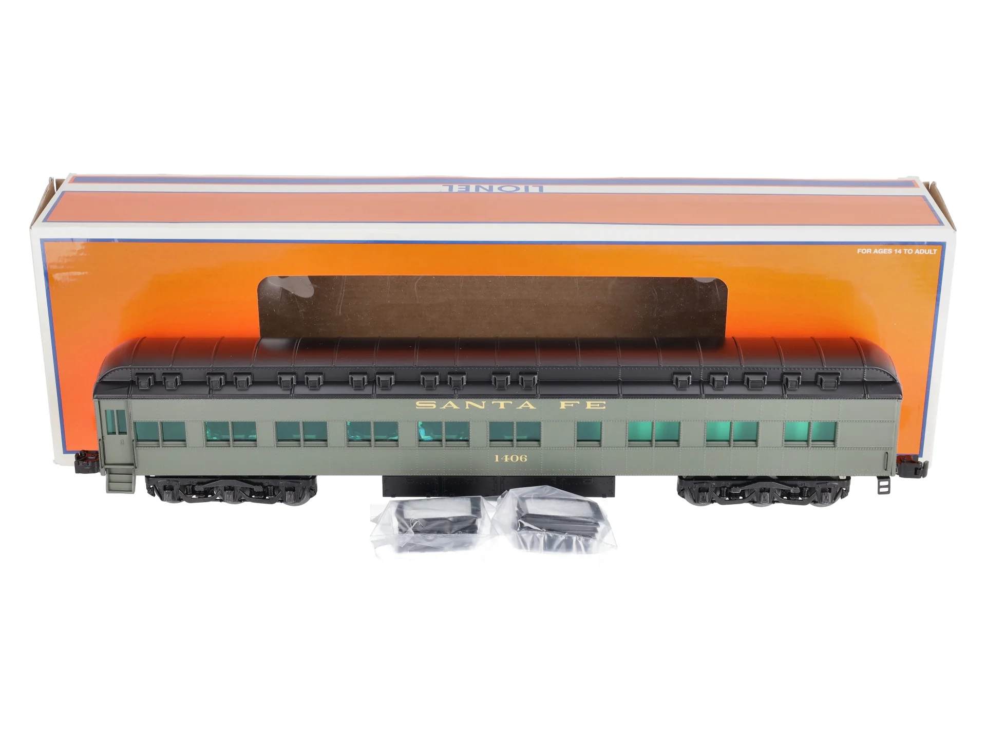 Lionel 2027100 O Gauge Santa Fe Station Sounds Diner Car #1406 LN/Box