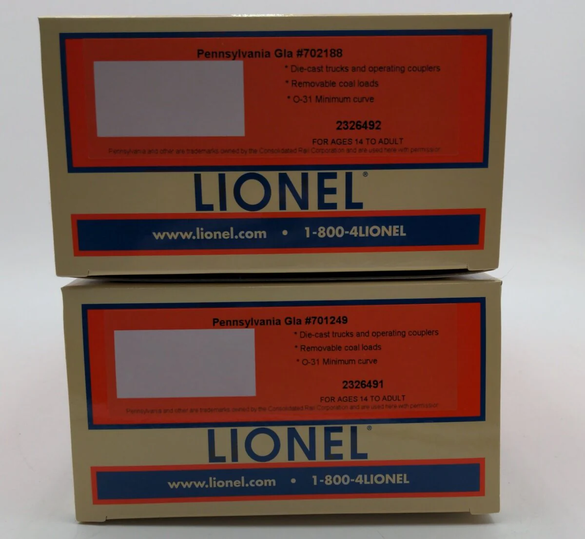 Lionel 2326490 O Pennsylvania Railroad GLA Hopper (Set of 2) LN/Box - Image 8