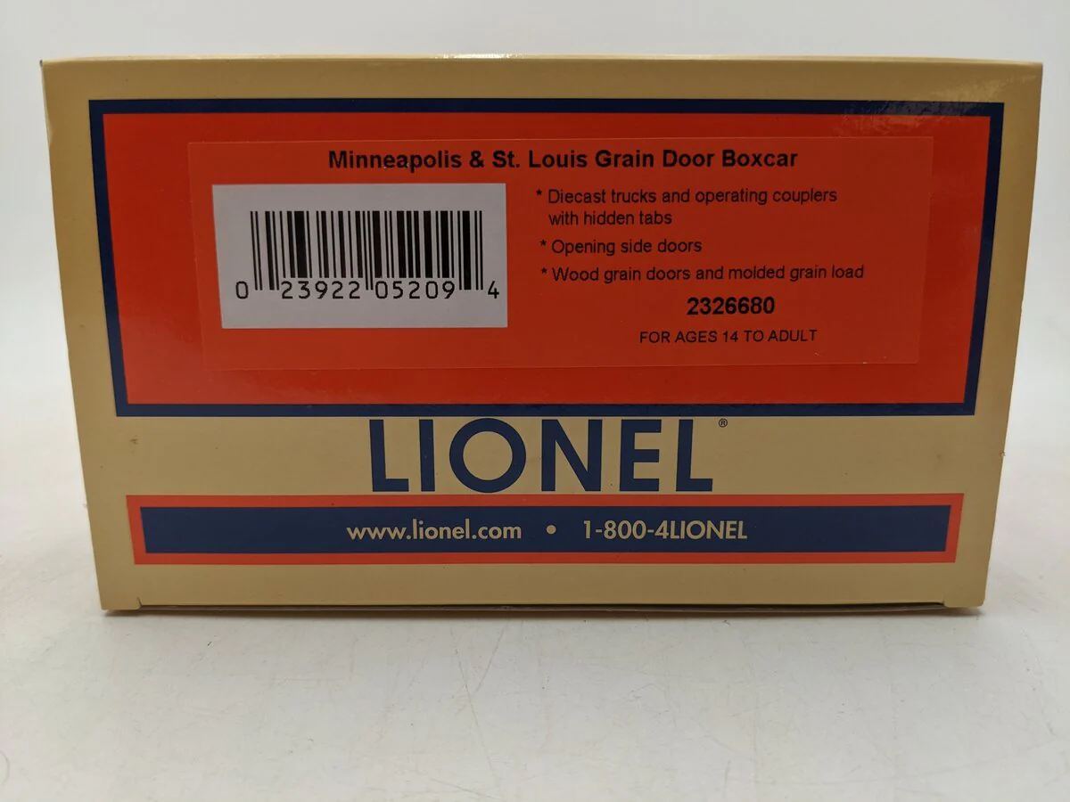 Lionel 2326680 O Minneapolis & St. Louis Grain Door Boxcar #53150 EX/Box - Image 7