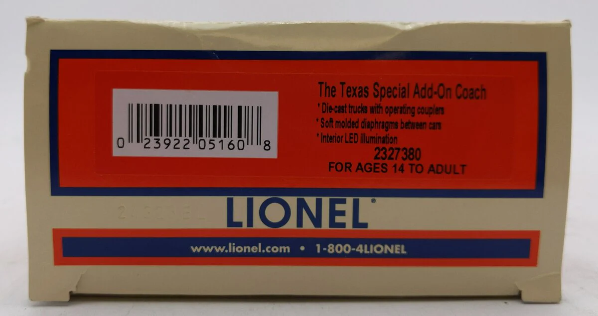 Lionel 2327380 O The Texas Special "Tulsa" Add-On Coach Car LN/Box - Image 5