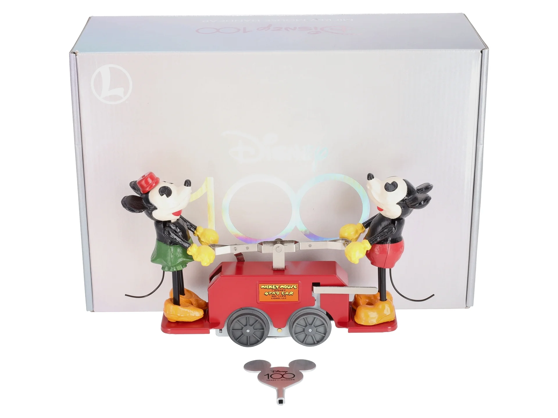 Lionel 2335190 O Gauge Disney's Mickey Mouse and Minnie Mouse Red Handcar LN/Box