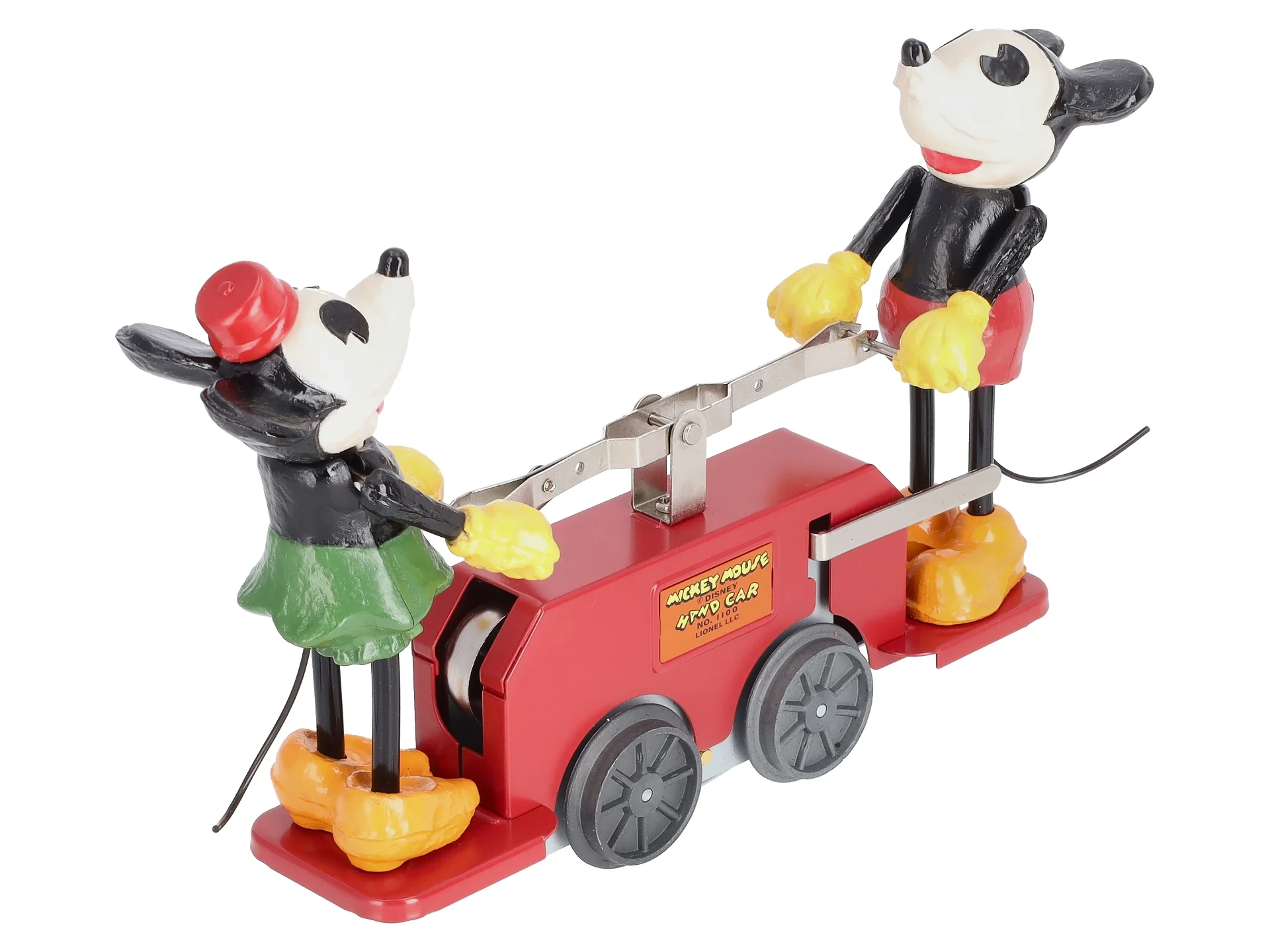 Lionel 2335190 O Gauge Disney's Mickey Mouse and Minnie Mouse Red Handcar LN/Box - Image 3