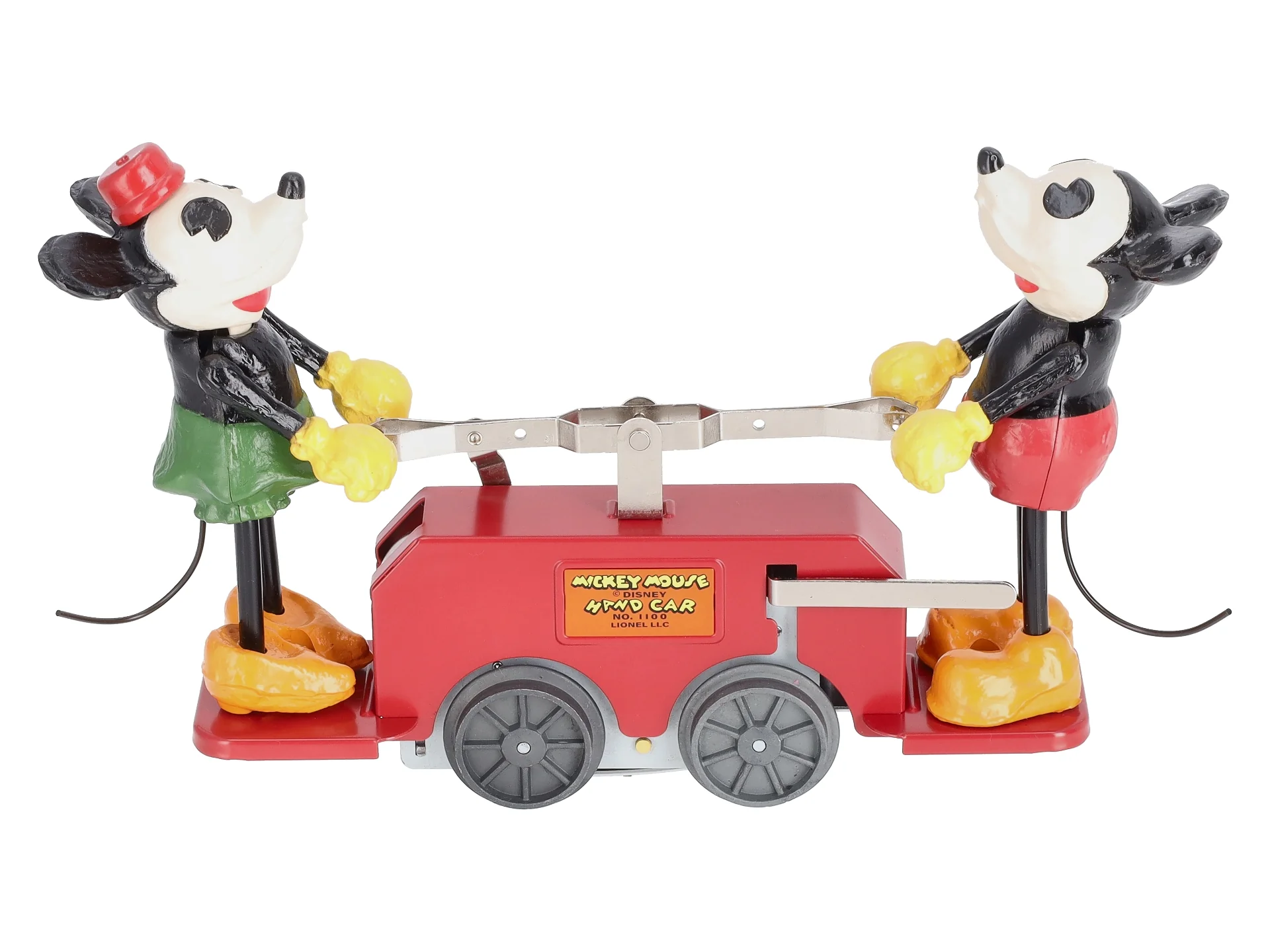Lionel 2335190 O Gauge Disney's Mickey Mouse and Minnie Mouse Red Handcar LN/Box - Image 6