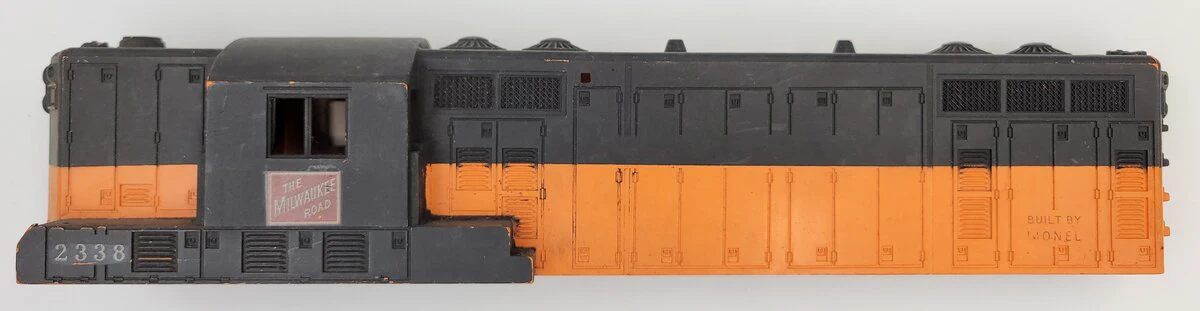 Lionel 2338-2 Black and Orange GP-9 Milwaukee Road Diesel Shell without Trim