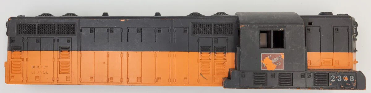 Lionel 2338-2 Black and Orange GP-9 Milwaukee Road Diesel Shell without Trim - Image 2