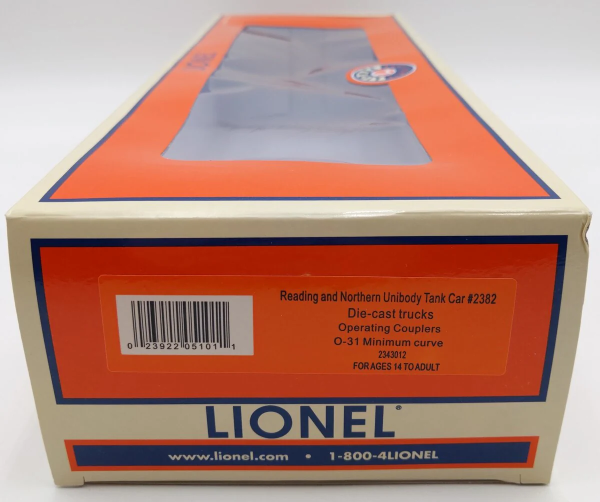 Lionel 2343012 O Reading & Northern Unibody Tank Car #2382 LN/Box - Image 9