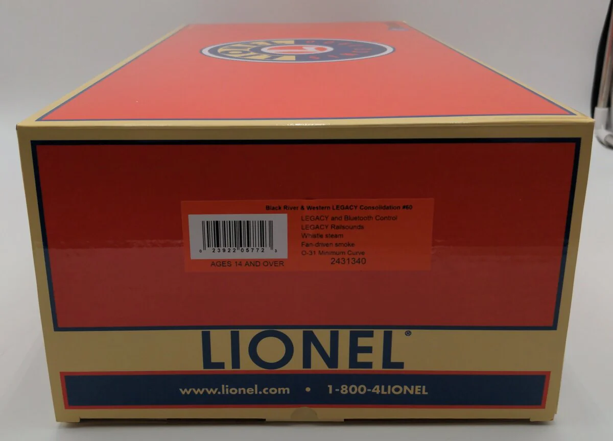 Lionel 2431340 O Black River & Western LEGACY Consolidation Loco & Tender #60 LN/Box - Image 8