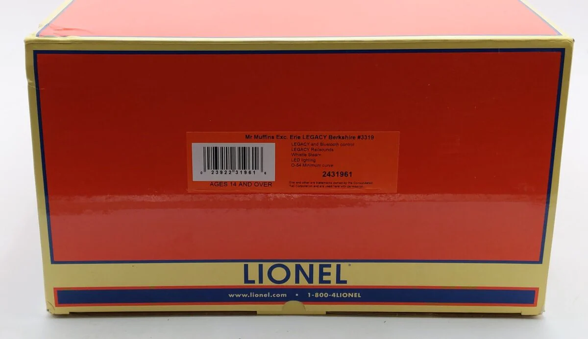 Lionel 2431961O "Mr. Muffins" Exclusive Erie LEGACY  Locomotive & Tender #3319 LN/Box - Image 5